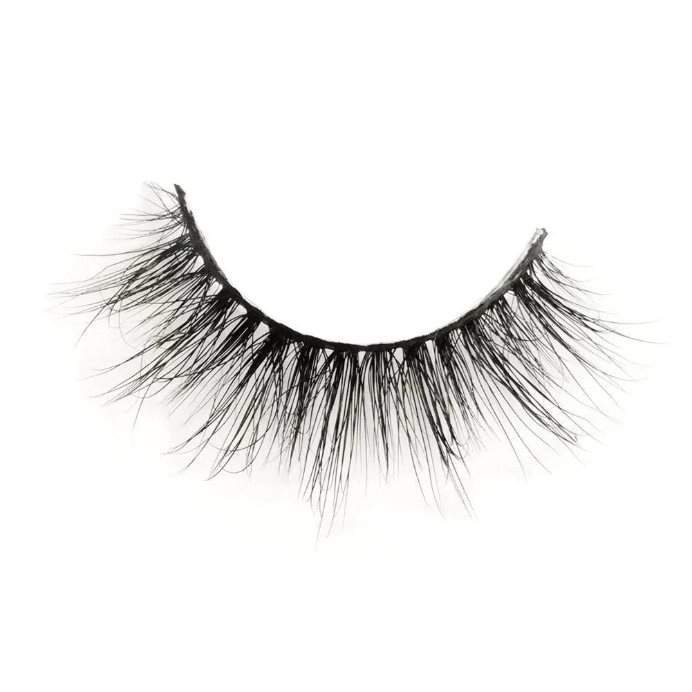Natural long false eyelashes whole pair with plastic cotton thread stem, 1-1.5cm length, Photo Color