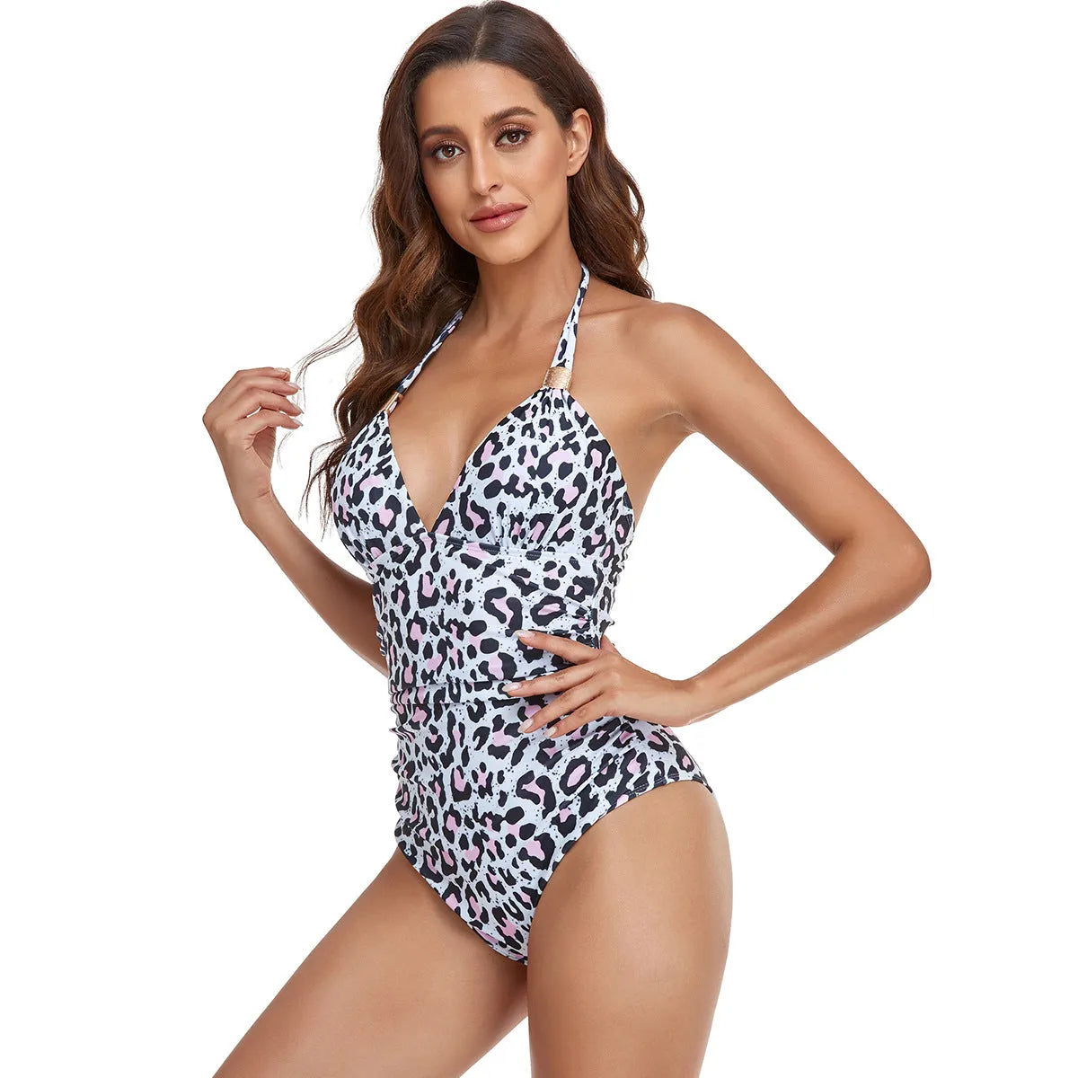Women's backless one-piece swimsuit in European style with polyester lining