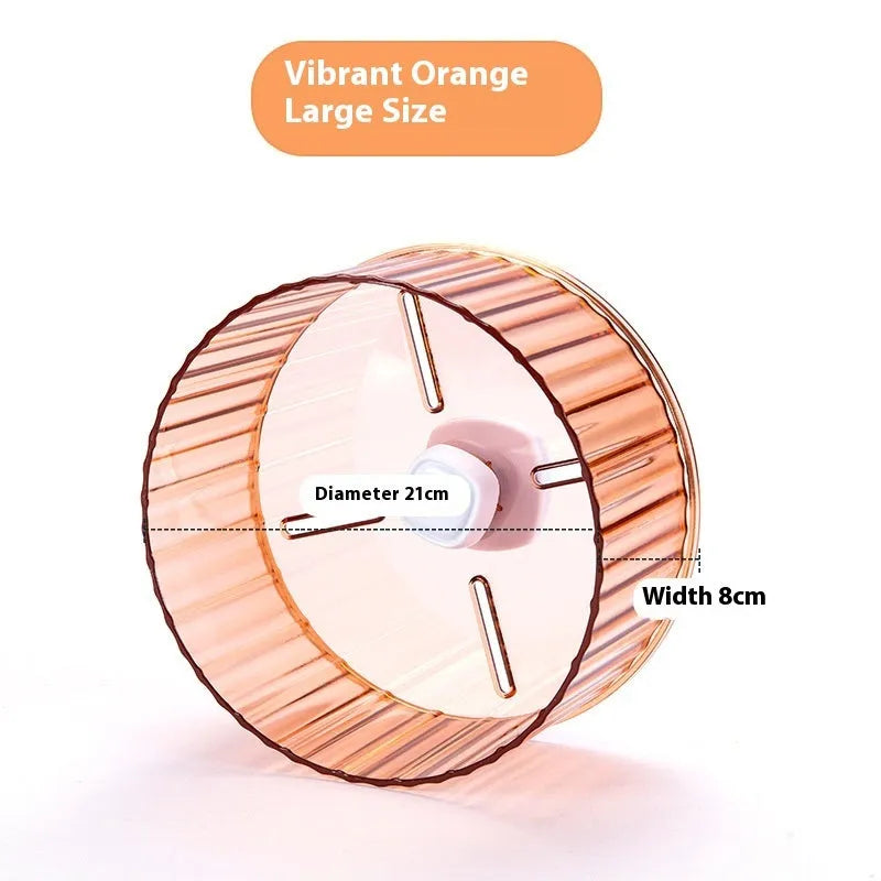 21cm diameter parrot running wheel in transparent plastic with smooth-spinning mechanism