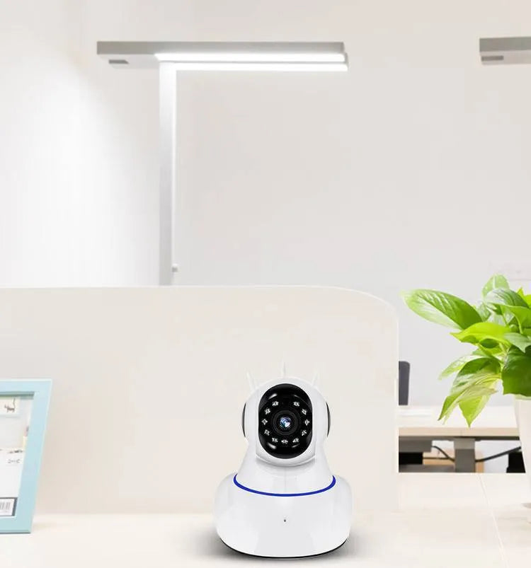 White wireless dome surveillance camera with 3.6mm lens for HD night vision monitoring