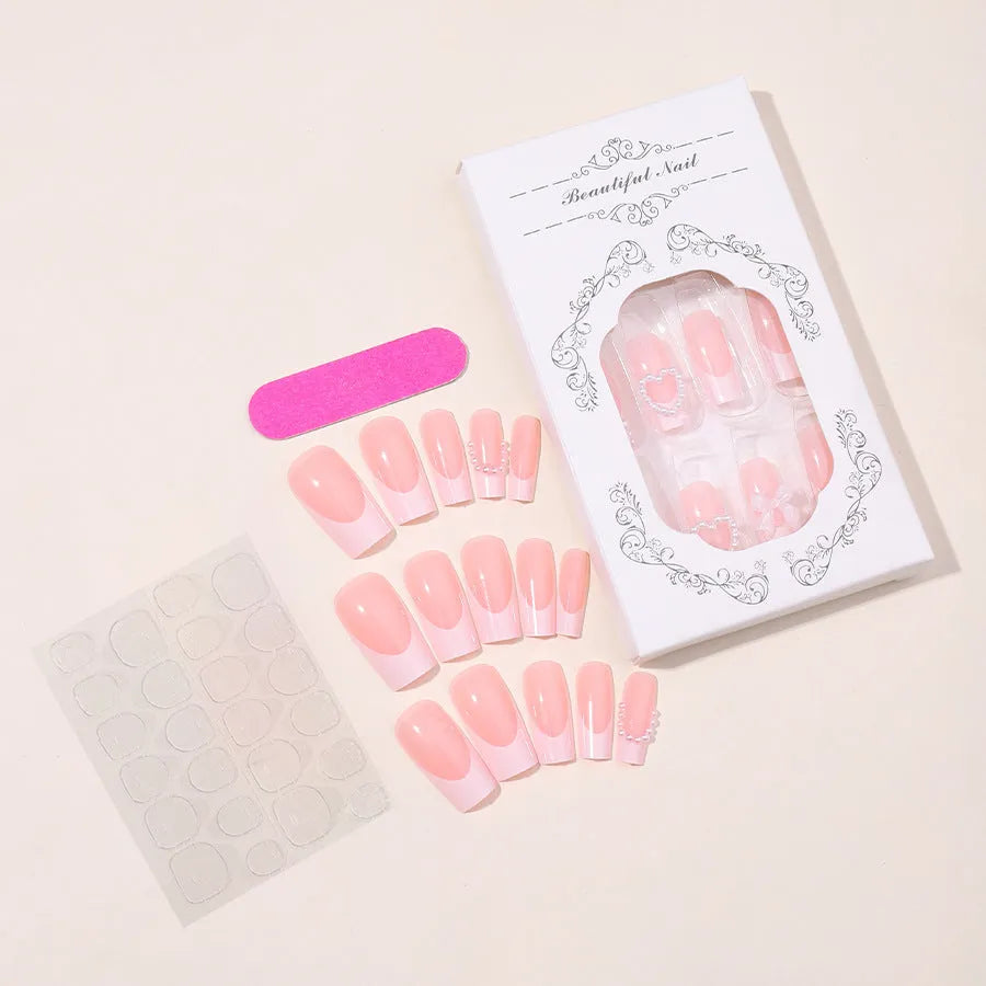 French love pearl nail stickers in XD93 colour with jelly glue and polish rub applicator