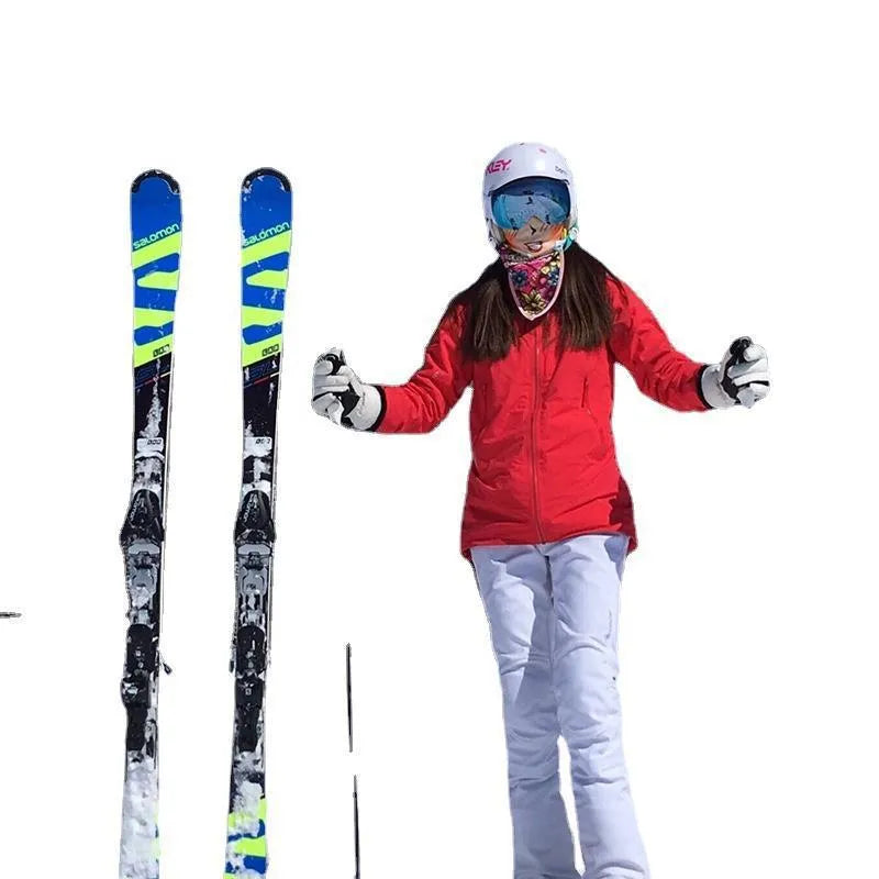 Fixed sewing skiing bandage with adjustable hook-and-loop strap in black, blue, pink, or red