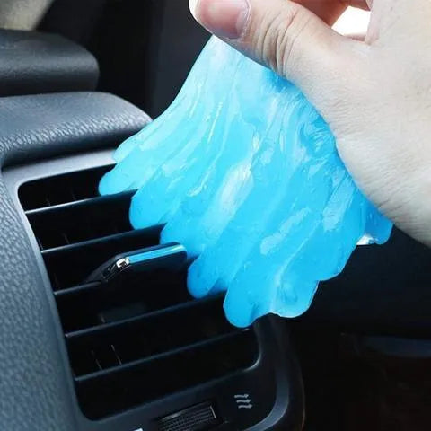 Magic cleaning gel adhesive putty in blue and yellow colours for dust removal