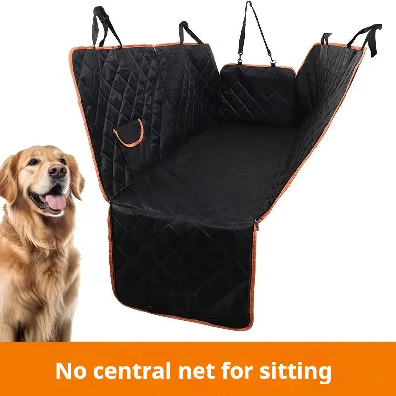 Cloth pet car seat protection mat for dogs in black and grey colour options.
