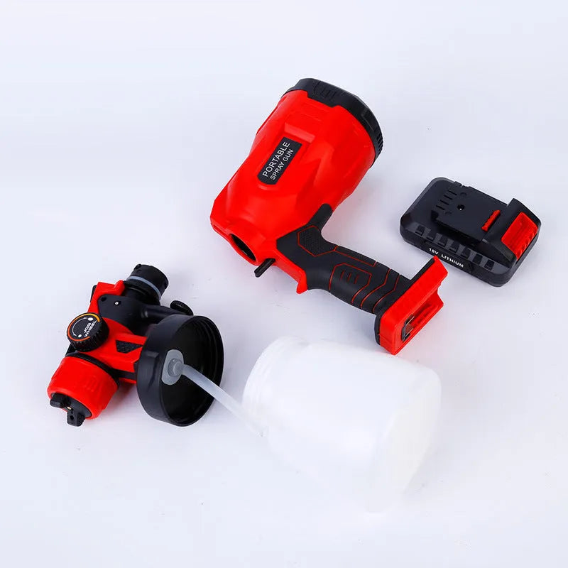 Blue cordless paint spraying machine with 800ml watering can and 550W power rating