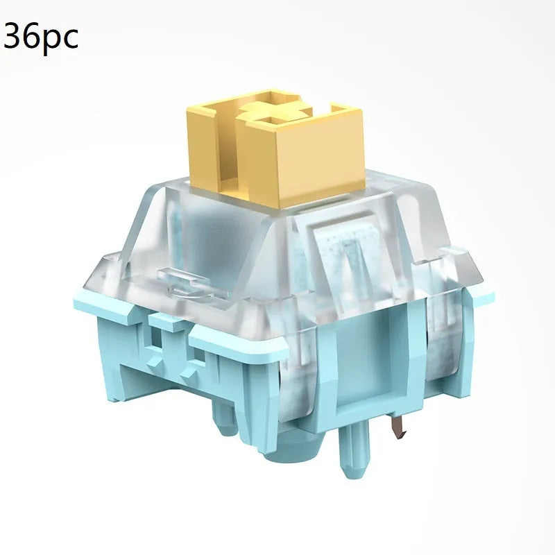 36 Tiger Mo Sea Salt Lemon PRO Mute mechanical keyboard switches in packaging