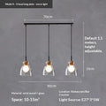 Three-head retro cafe bar pendant light in minimalist style, 220V warm light, long or round plate ceiling mount for study room or dining room.