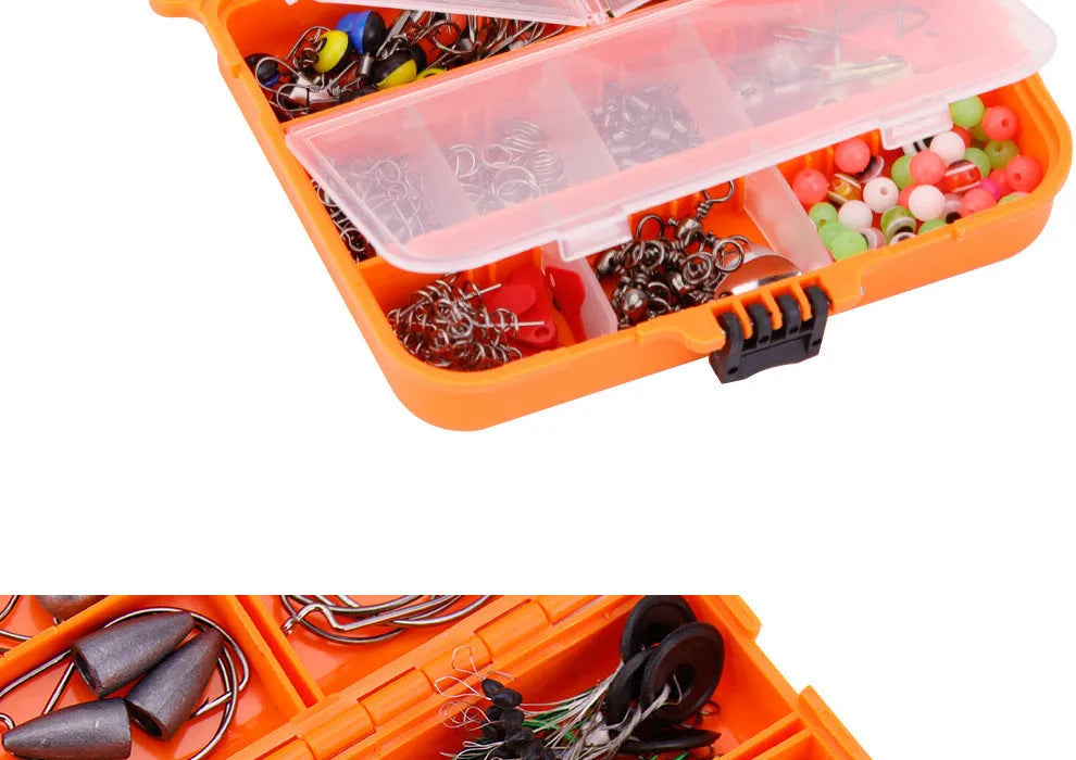 Weihe 257-piece fishing lure accessories set in ABS plastic storage case