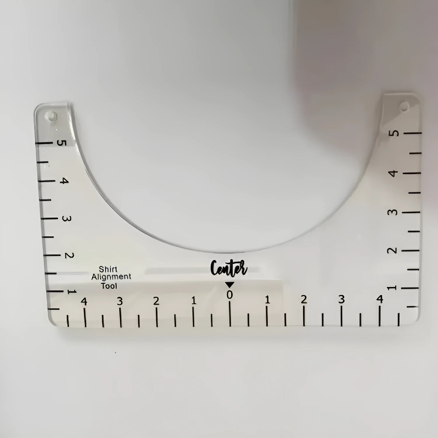 Transparent acrylic sewing patch ruler with measurement grid for T-shirt alignment
