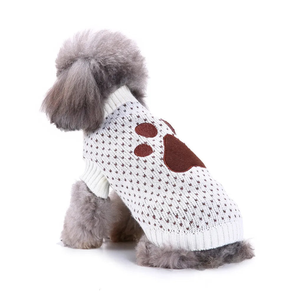 Christmas snowflake dog sweater in polyester, sizes S to 2XL, festive pet jumper