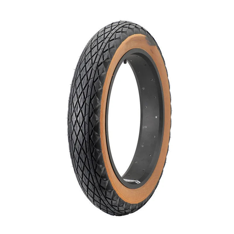 Brown skin edge tyre for electric beach car measuring 20x4.0 inches with 1370g weight