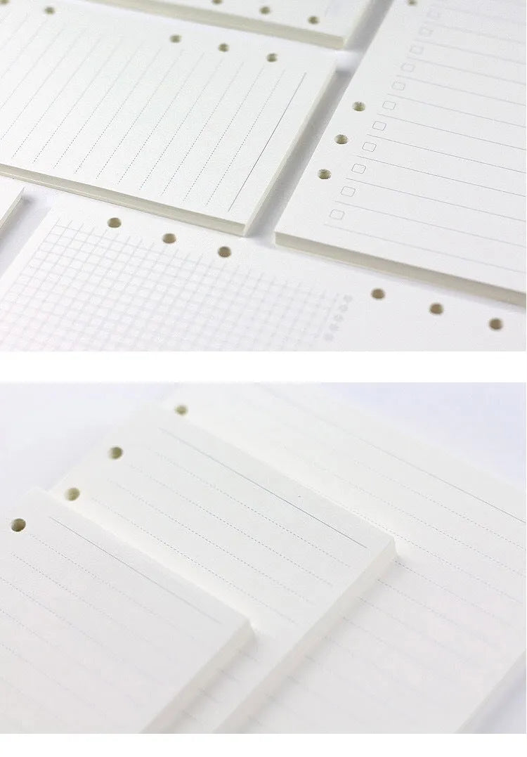 A5 6-hole loose-leaf refill with 40 sheets of Daolin paper in lined, blank, dot grid or square page styles.