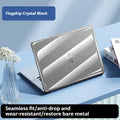 Transparent hard protective shell for MacBook Air and Pro laptops on a desk