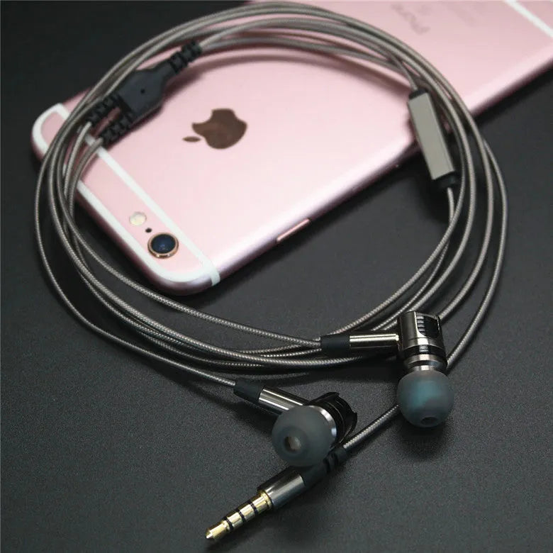 Titanium grey metal in-ear headphones with detachable cable and 8mm drivers