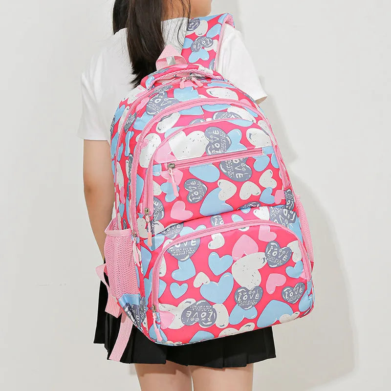 Student backpack with air pillow shoulder straps showing blue colour option and main compartment open