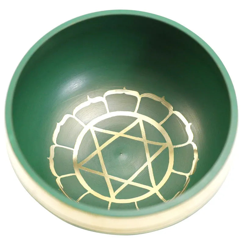 Handmade Himalayan singing bowl measuring 7.8cm diameter in seven colour options for yoga meditation