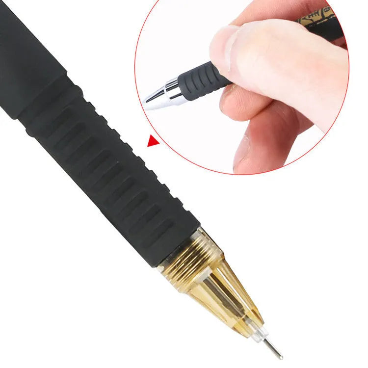 8 carbon black gel pens with quick-drying ink and anti-fatigue design in plastic construction