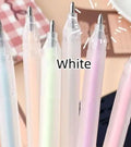Cap-pulling quick-dry dispensing pen in six colour options showing plastic construction