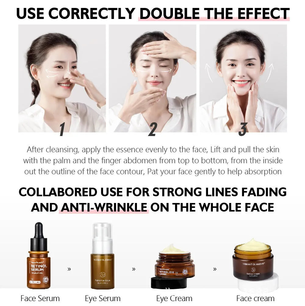 30g bottle of retinol facial serum for reducing fine lines and dry skin.