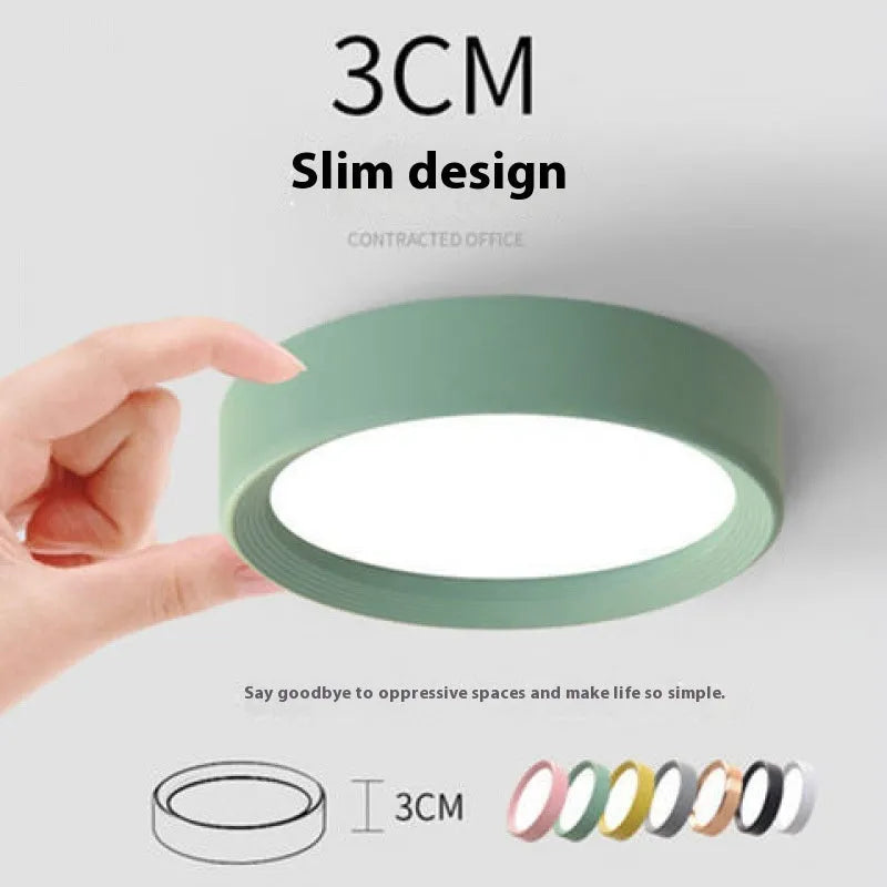 Ultra-thin surface mounted LED downlight with aluminium shell in seven colour options