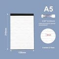 A4 tearable notebook with grid pages and wireless adhesive binding, paper cover