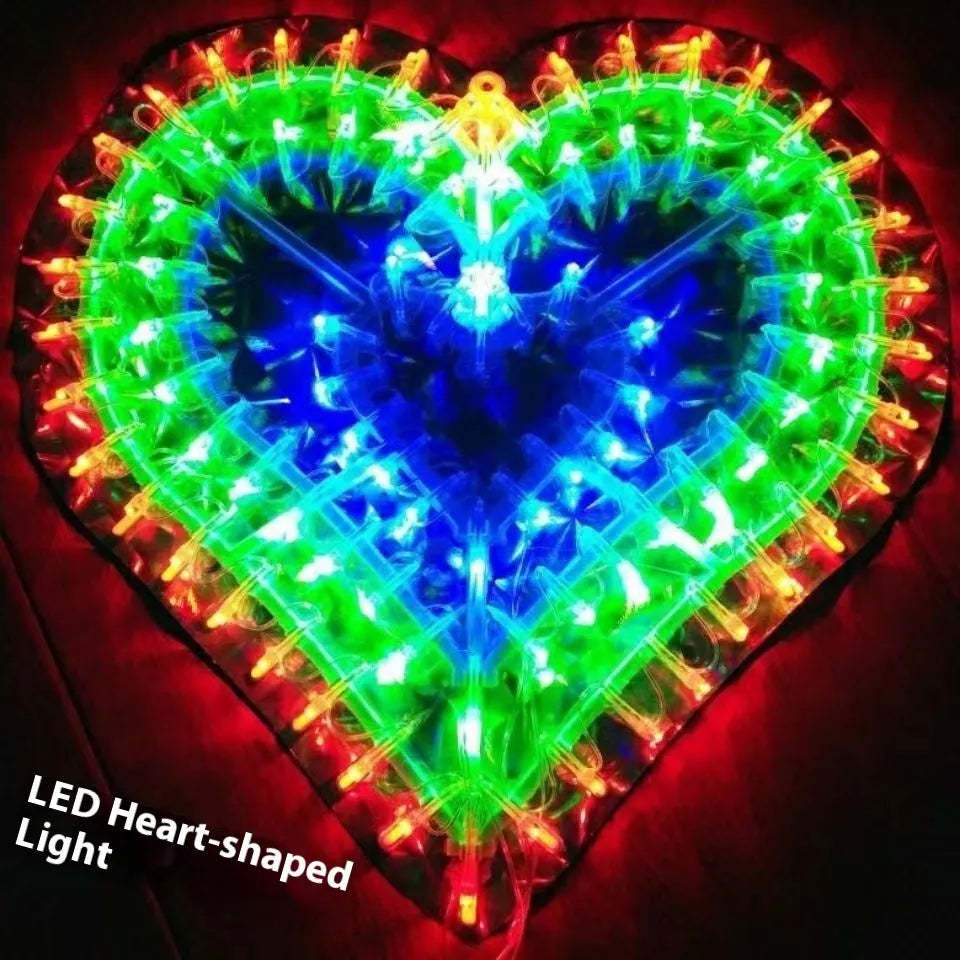 Outdoor Christmas string lights with peacock, love, sunflower, and star designs in plastic housing