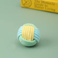 Handmade blue powder, green blue, and pink green cat hair ball plush toys for interactive play