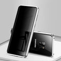 Anti-peeping magnetic clamshell phone case for Samsung Galaxy with double-sided glass in black colour