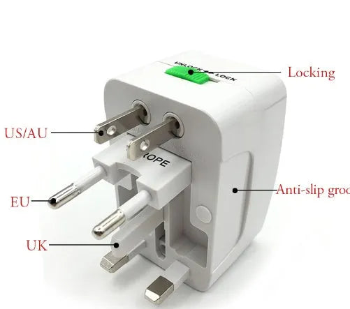 Multi-function conversion plug measuring 73x50x39mm with universal charger and travel socket adapter capabilities