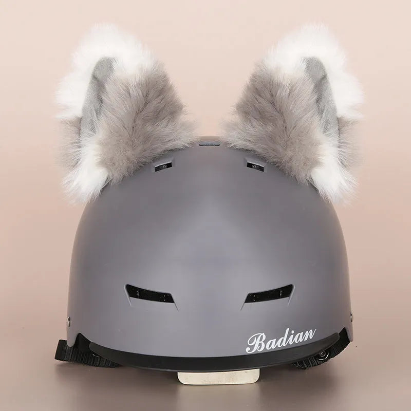 Cute cartoon plush helmet and hat cover set for ear decoration in size M with multiple style options