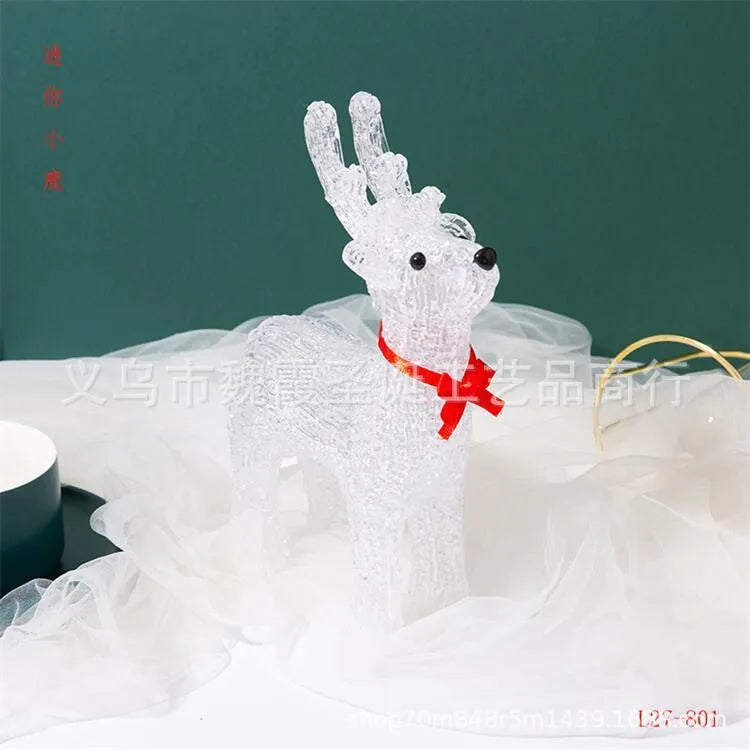 LED acrylic outdoor 3D modelling deer lamp for Christmas display in warm light