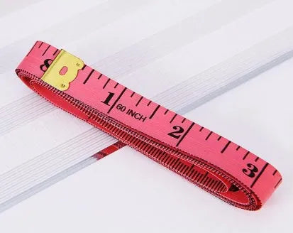 Flexible fibreglass sewing ruler, 150 cm / 60 inches, centimetres and inches, metal tips, multicolour, 4 pack