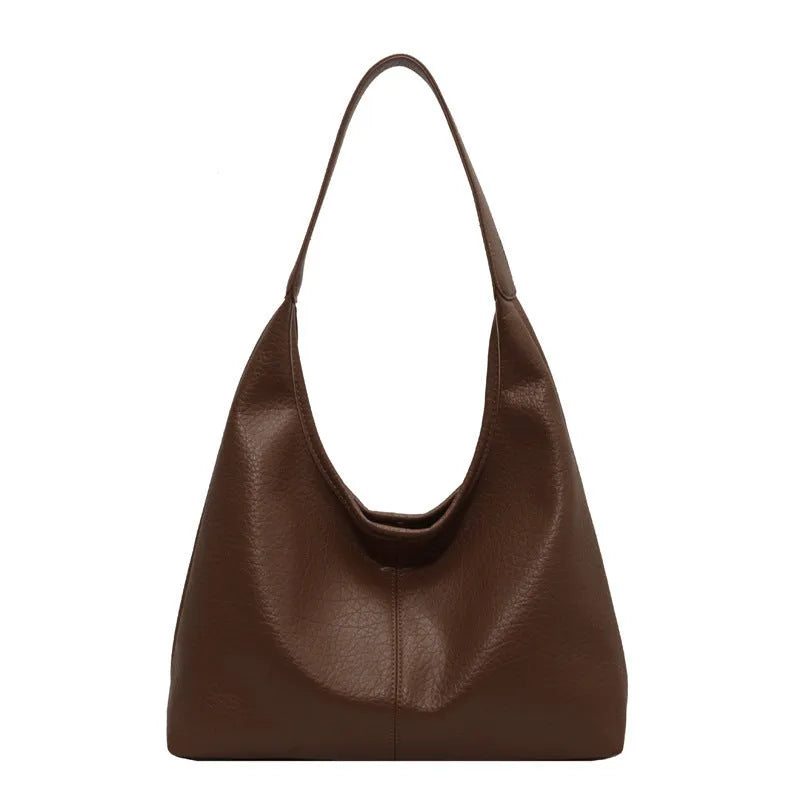 2Pcs women's soft PU shoulder bag set with small wallet in beige, horizontal square shape, daily matching handbag