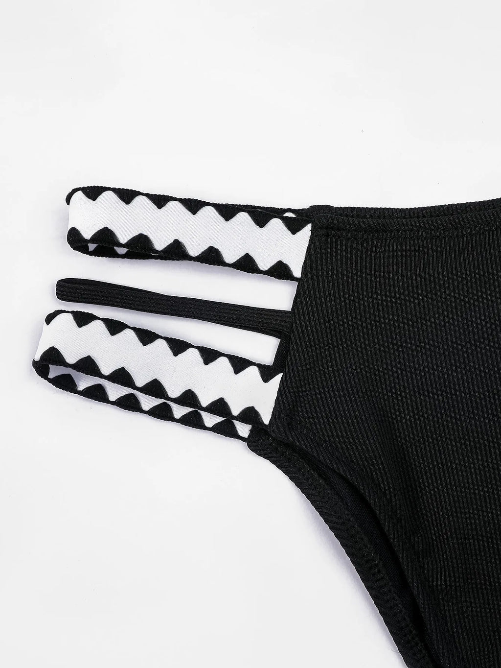 Black women's swimsuit bikini with hollowed-out design and split-side bottoms