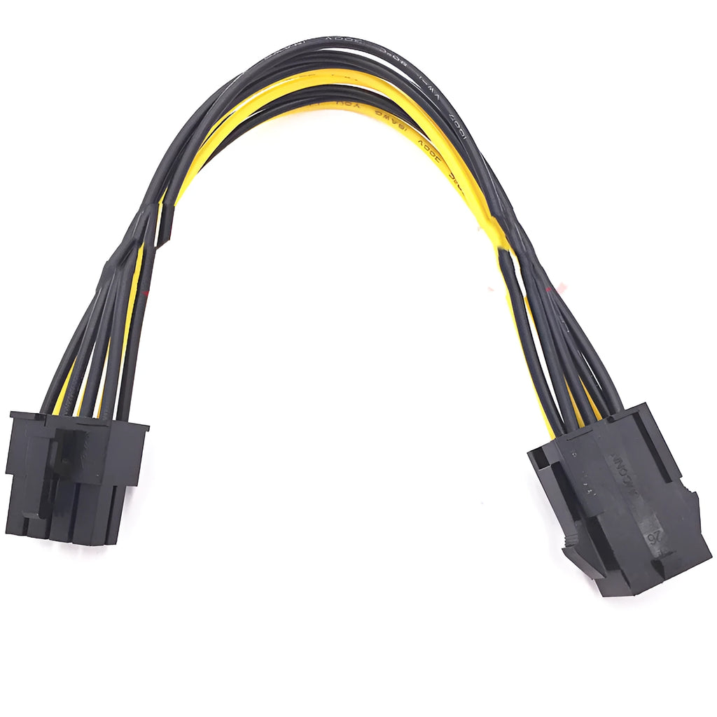 6P to 8P graphics card power cable extension measuring 20cm in length