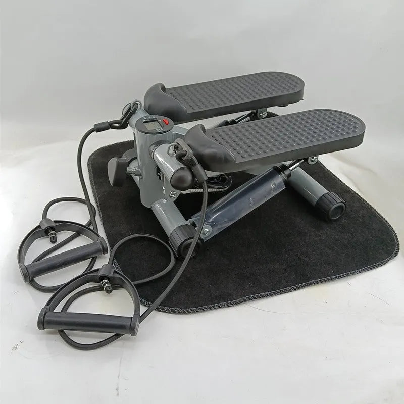 Silver grey hydraulic waist slimming pedal machine for home fitness
