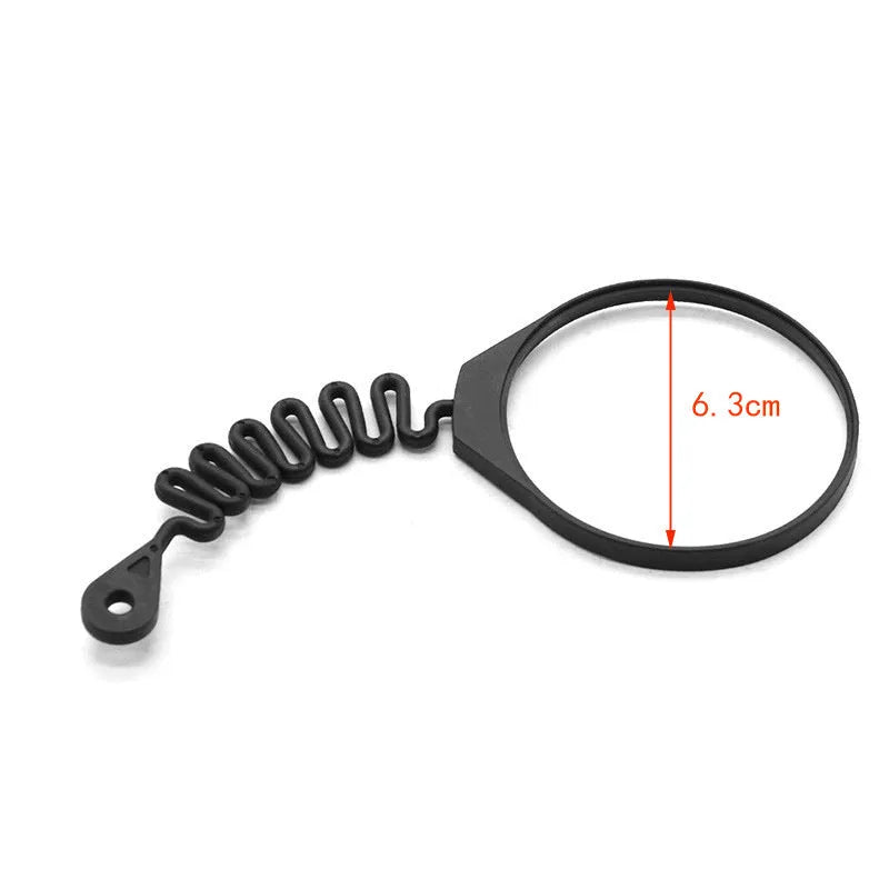 Black rubber fuel cap tether for Volvo vehicles with anti-lost design