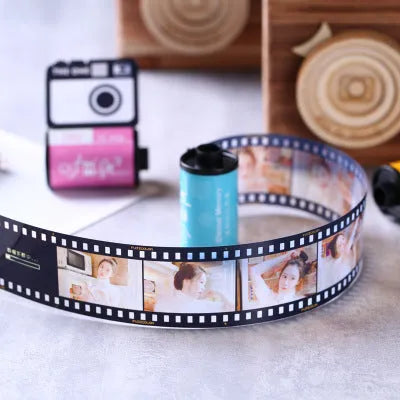 Memory colour film album in wooden box with tote bag and gifts for photo storage