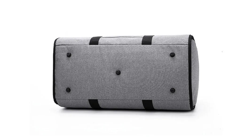 Cylinder travel bag in black with zipper pocket and waterproof Oxford cloth material