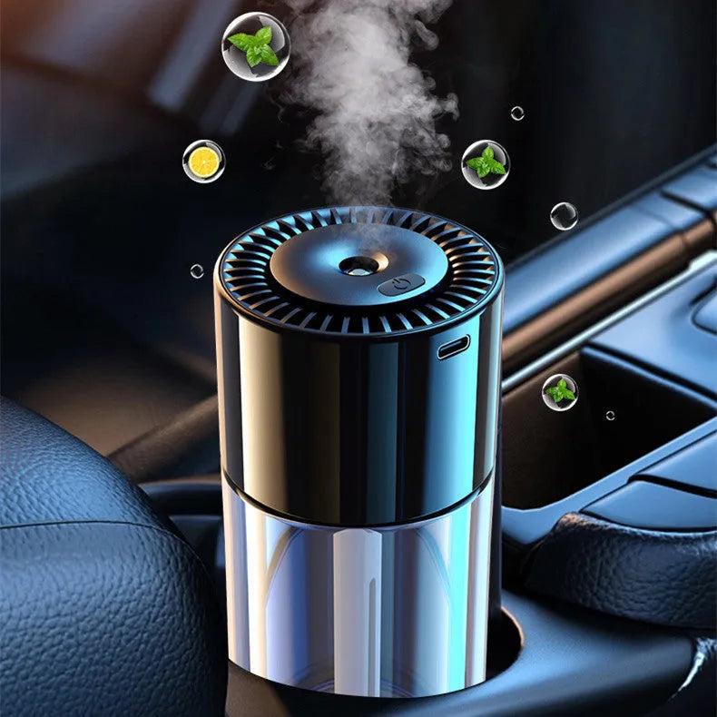 AI Intelligent Spray Perfume Humidifier with glass seat, 12.7cm tall, USB plug-in for room fragrance