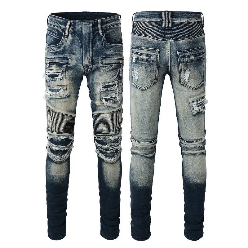 Men's slim fit skinny jeans, mid waist, stretch cotton, tight leg, sizes 28 to 40, colours 1052 and 1053.