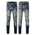 Men's slim fit skinny jeans, mid waist, stretch cotton, tight leg, sizes 28 to 40, colours 1052 and 1053.