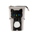 Round canvas pencil bag with Korean cartoon pattern measuring 19cm long