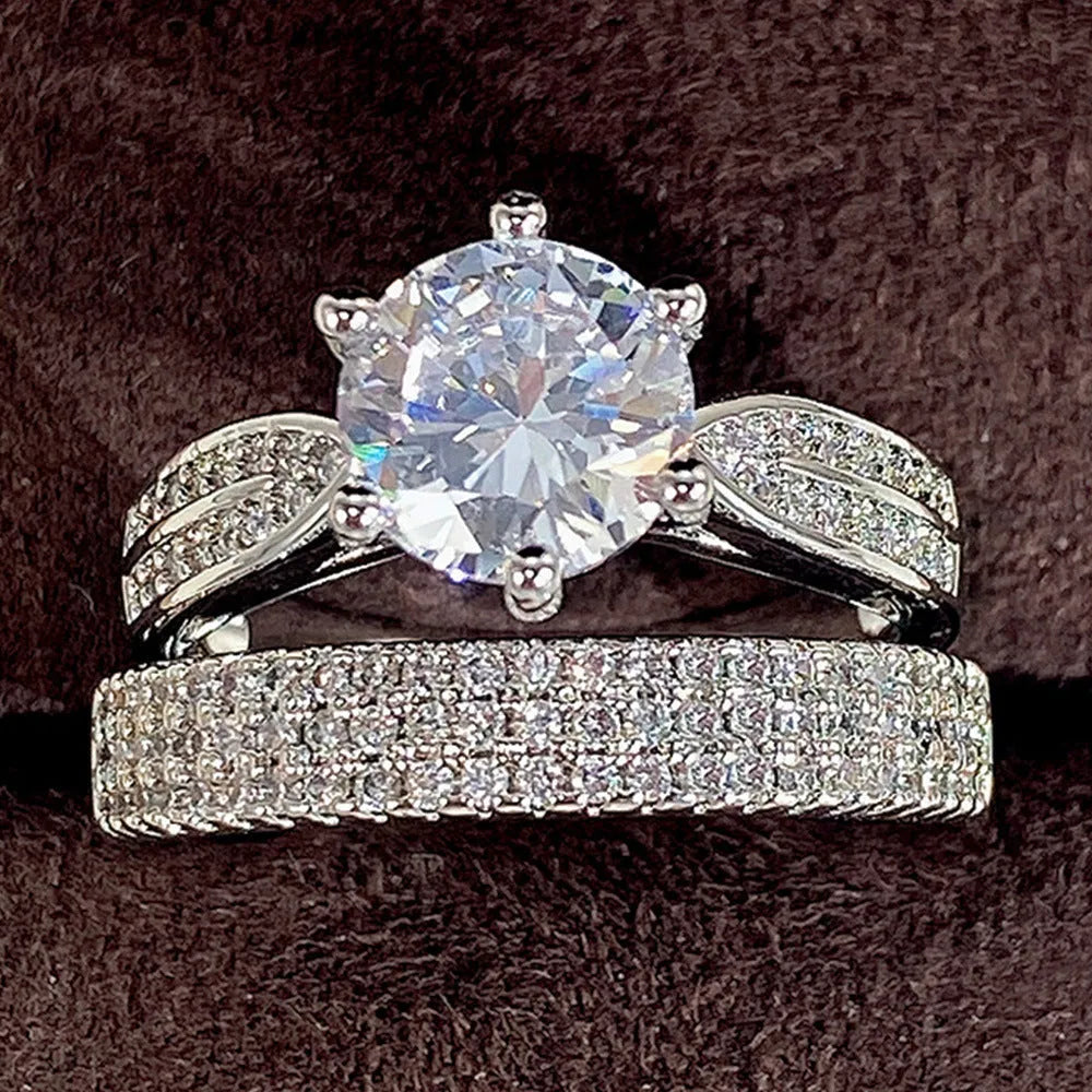 White gold colour combined ring bracelet with geometric round design showing ring and bracelet sections