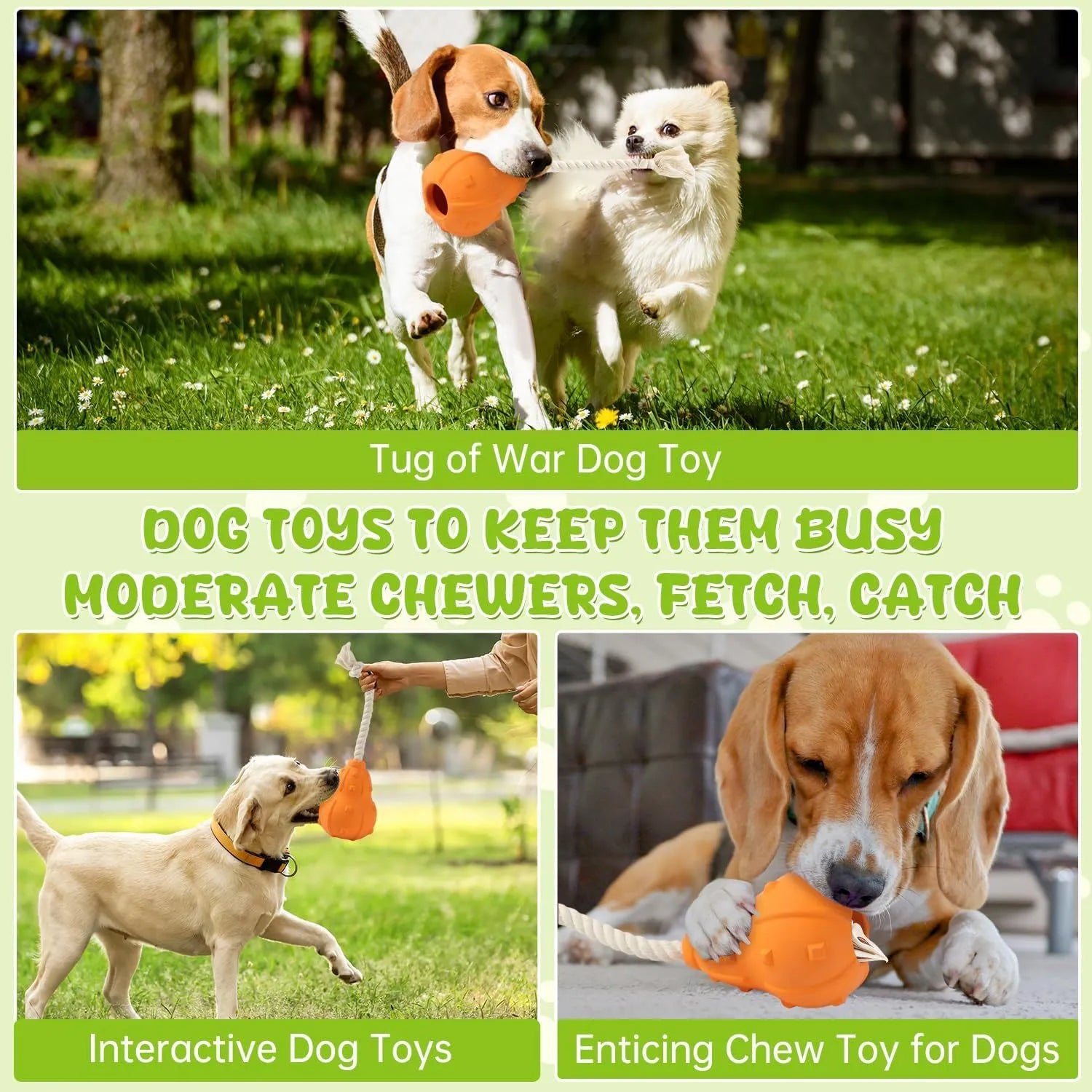 Stuffable dog toy in natural rubber, 30cm long with hollow interior for treats, designed for fetch and chew games