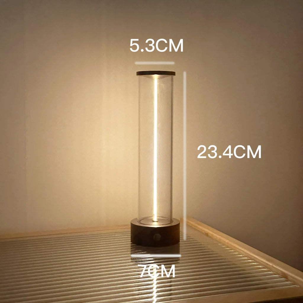 LED line glass magnetic suction light strip with USB charging cable, showing 53×234mm dimensions