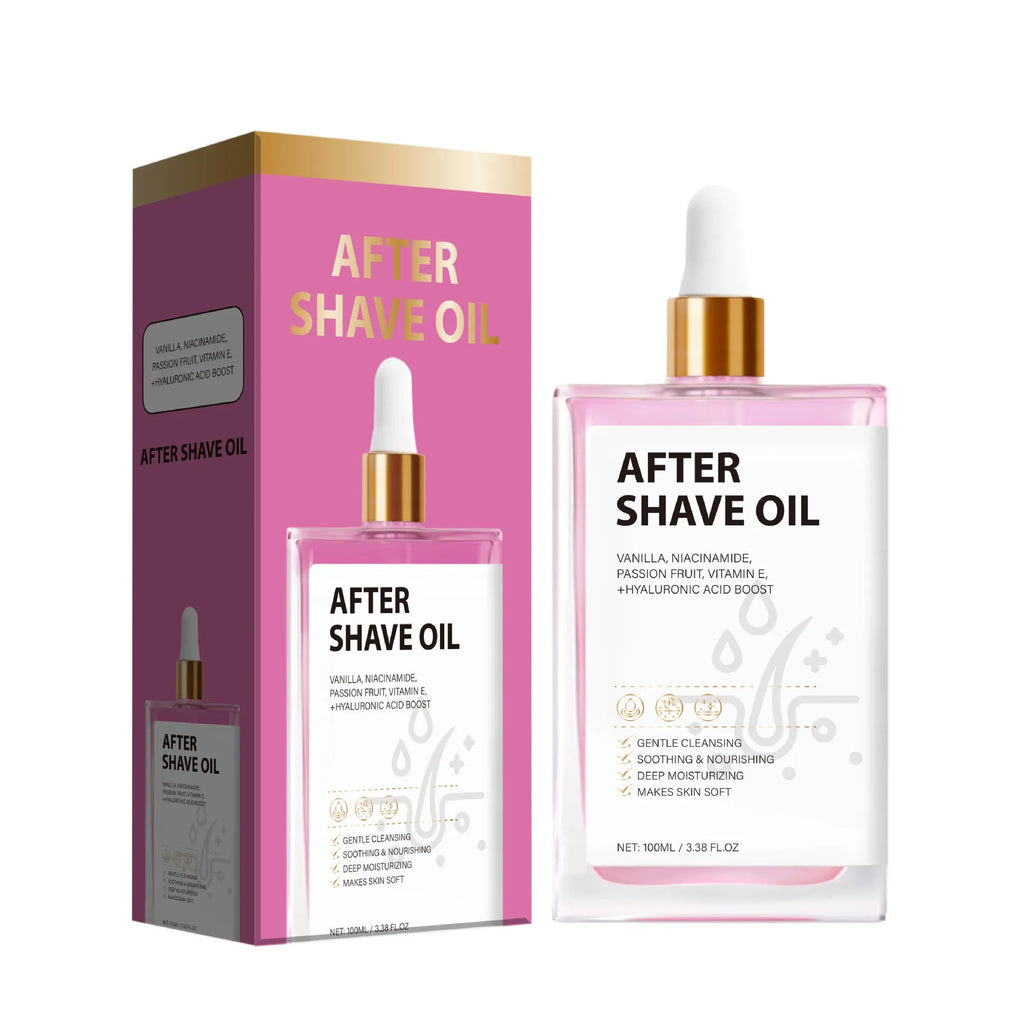 100ml bottle of FP-A021 men's aftershave oil for post-shave soothing and moisturising