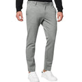 Men's slim-fit tapered chino trousers in a stretch cotton blend fabric, shown in a solid colour.