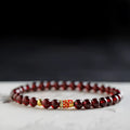 Women's wine red bracelet with garnet design in glass and coloured glaze
