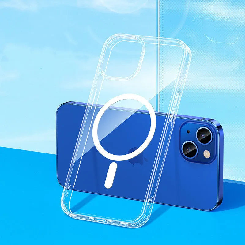 Transparent magnetic airbag protective case for iPhone 13 with Magsafe ring